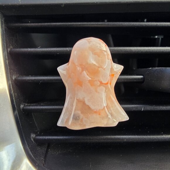 Flower Agate Ghost Crystal Car Vent Clip - Picture 2 of 3